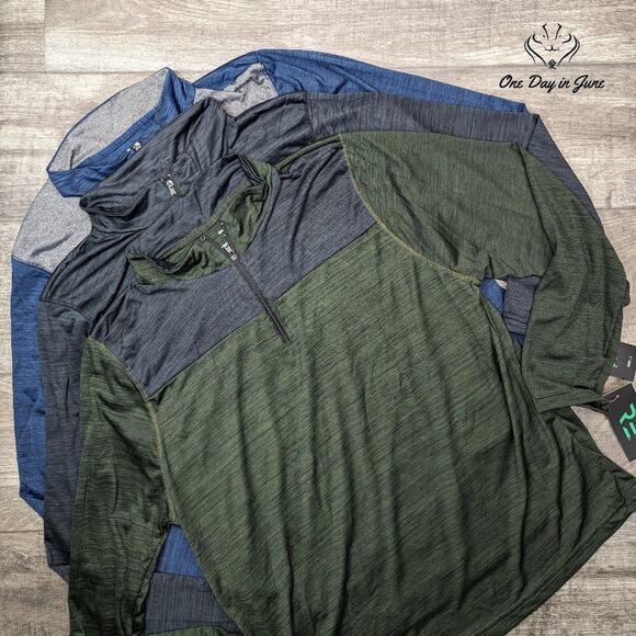 Real Essentials 3 Pack Half Zip Dry Fit Sweatshirt Size L - Picture 1 of 4
